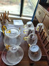 瓷牌茗 玻璃茶具套裝耐熱透明功夫茶杯家用泡花茶壺帶過(guò)濾內膽加厚耐熱紅茶泡茶器 龍鱗(泡茶壺)套+茶道 10件 曬單實(shí)拍圖
