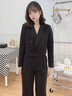 簡(jiǎn)蜓高級感小西裝套裝女春秋季2026新款職業(yè)裝氣質(zhì)短款休閑西服女神范 單件黑色西裝 L（推薦105-115斤） 曬單實(shí)拍圖
