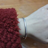 純已久銀飾 9999足銀手鐲光面圓條開(kāi)口時(shí)尚眼鏡男女款手鐲粗細銀手鐲 25克 曬單實(shí)拍圖