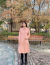 尚都比拉新品雙面呢100%綿羊毛中長(cháng)款秋冬毛呢大衣雙面呢外套女 淺粉色 S 曬單實(shí)拍圖