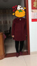 Missdaling秋冬新款中老年人羊毛大衣女中長(zhǎng)款簡(jiǎn)約品質(zhì)雙面呢媽媽裝毛呢外套 深紅色 3XL(130-140斤) 曬單實(shí)拍圖