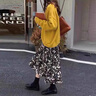 鳳蝶兒針織新款連衣裙女裝春秋韓版氣質(zhì)秋季套裝女兩件套套裝裙子女秋冬 黃色針織開衫+連衣裙 M(105-115) 曬單實拍圖