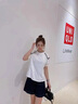 UZSC拼接白色棉女T恤短袖女士設(shè)計(jì)感小眾夏季新款寬松別致半袖上衣 白色 均碼 L 適合121-140斤 曬單實(shí)拍圖