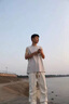 POUM休閑褲子男士款秋季美式高街vibe降落傘兵褲薄高級(jí)感寬松闊腿長(zhǎng)褲 SM-DS16杏色 XL 曬單實(shí)拍圖