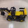 WORK BABY兒童電動挖掘機玩具車可坐大人雙人玩具女男孩遙控電動工程挖土機 【遙控版】黃色【雙人座位】 曬單實拍圖