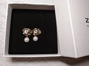 ZEGL真柳山茶花耳環(huán)仿珍珠耳釘復古925銀輕奢高級感女生日禮物送閨蜜 黑色 珠映山茶花耳環(huán) 曬單實(shí)拍圖