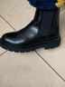 高筒切爾西男靴時(shí)尚百搭煙筒靴男女情侶鞋牛皮馬丁靴男生套腳長(cháng)筒靴子男士黑色高幫皮鞋厚底耐磨 黑色高筒(加絨) 38皮鞋碼(等于運動(dòng)鞋39碼) 曬單實(shí)拍圖