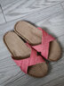 碩牌亞麻拖鞋3313女士夏季家居地板室內厚底防滑吸汗透氣家居外穿 粉銀絲 39-40 曬單實(shí)拍圖