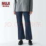 MUJILabo 男女通用 日本牛仔 寬松喇叭褲 BFE74A3S 褲子 長(cháng)褲 休閑褲 深藏青色 24inch 曬單實(shí)拍圖