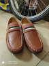 卡帝樂(lè )鱷魚(yú)（CARTELO）2025新品豆豆鞋男潮流真皮棕色休閑皮鞋韓版青年軟底懶人一腳蹬男 紅棕色【四季款】 38 【標準皮鞋碼】 曬單實(shí)拍圖
