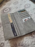書(shū)果兒(SHU GUO ER)新品男士長(cháng)款錢(qián)包青年多卡位薄軟皮復古皮夾子卡包 灰白#B111 曬單實(shí)拍圖