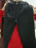 木榮毛呢哈倫褲女秋冬2025新款松緊職業(yè)百搭小腳褲冬加絨顯瘦休閑褲 黑色加絨 M 曬單實(shí)拍圖