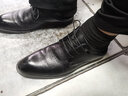 卡帝樂(lè )鱷魚(yú)（CARTELO）軟牛皮休閑皮鞋男商務(wù)低幫男士皮鞋潮流格紋正裝婚鞋9416 黑色 44 曬單實(shí)拍圖