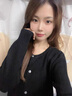 翊尚美針織衫女開衫秋冬短款外套女韓版新款學(xué)生打底衫毛衣外搭長袖上衣 黑色 均碼（適合80-140斤) 曬單實拍圖