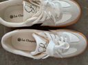 拉夏貝爾女鞋德訓鞋女當季新款秋季小眾復古帆布鞋百搭休閑厚底運動(dòng)板鞋子 銀色 LA-DX013 35 曬單實(shí)拍圖