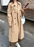 旅途原品ltyp  「沙丘」系列風(fēng)衣 時(shí)尚文藝H型氣質(zhì)褶皺長(cháng)外套女春 卡其色 M 曬單實(shí)拍圖