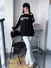 凡小如休閑褲子女春夏新款美式運(yùn)動(dòng)褲微喇高腰顯瘦垂感衛(wèi)褲辣妹馬蹄褲 白灰色 L 【建議110-125斤】-褲長(zhǎng)100cm 曬單實(shí)拍圖