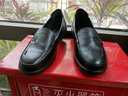 紅蜻蜓女鞋媽媽鞋真皮小皮鞋牛皮秋季一腳蹬軟底中老年老人鞋平底單鞋 黑色 40 曬單實(shí)拍圖