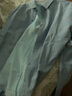 千紙鶴春秋季新款長(cháng)袖襯衫男士商務(wù)休閑純色上衣10622 01C綠色0622 XL (41) 曬單實(shí)拍圖