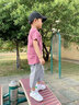 尚學(xué)季 童裝男童套裝夏季短袖短褲兩件裝2025新款兒童裝男孩夏休閑衣服 【192】粉色 120 高115CM左右 體重45斤以內(nèi) 曬單實(shí)拍圖