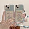 眺德高 iphone15promax手機(jī)殼 蘋果15promax手機(jī)殼15promax手機(jī)殼小熊插畫 淺藍(lán)色小熊插卡殼iPhone15promax手機(jī)殼 曬單實(shí)拍圖