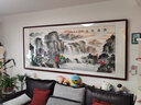 風(fēng)水怡情客廳裝飾畫(huà)手繪大氣磅礴山水掛畫(huà)裝飾客廳風(fēng)景靠山圖沙發(fā)背景字畫(huà) 源遠流長(cháng) 成品：280*120cm【升級版】 曬單實(shí)拍圖