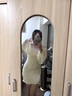 LPOX女裝一字肩蕾絲連衣裙女新款修身顯瘦氣質(zhì)欲長袖包臀裙 粉色帶彈力軟糥優(yōu)質(zhì)版 S [S建議80-90斤] 曬單實拍圖
