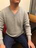 恒源祥男士加厚款羊毛衫基本款純色打底毛衣男新款羊毛衣100%羊毛爸爸裝 Y0185淺灰 加厚 L 170 曬單實拍圖