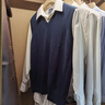 續印V領(lǐng)羊毛衫馬甲背心針織毛衣男企業(yè)工作服銀行職業(yè)正裝毛衣冬裝女 男女同款藏藍色羊毛衫MQ1869 XS 曬單實(shí)拍圖