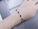 翰德思幸運四葉草手鏈女S925銀浪漫告白飾品送女友生日七夕情人節禮物 黑瑪瑙幸運四葉草手鏈 曬單實(shí)拍圖