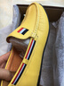 帝洛馳真皮馬銜扣豆豆鞋男休閑皮鞋英倫秋冬加絨黃色頭層牛皮大碼45棉鞋 黃色 40 (250mm) 皮鞋碼 曬單實(shí)拍圖