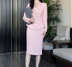 法莎罗儿（FASLOV）高端春夏季小西装套装女2024年职业套裙主持人正装西服外套工作服 粉色(单件半裙) M 晒单实拍图