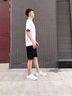 花花公子（PLAYBOY）【兩件套】短袖t恤男裝潮牌夏季情侶裝男士高檔親膚涼感上衣夏裝 白色套裝 XL 曬單實(shí)拍圖