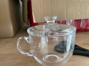 鋼化無(wú)鉛玻璃杯子泡茶杯耐高溫家用加厚帶蓋牛奶杯早餐杯果汁杯蓋 鋼化杯可微波(470ml）+玻璃蓋 曬單實(shí)拍圖