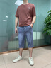 羅蒙（ROMON）牛仔短褲男2025夏季薄款7分褲潮流寬松直筒中褲夏天男士七分褲子 藍色【923款】 32 腰圍2尺50 曬單實(shí)拍圖