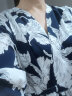 拉夏贝尔（La Chapelle）女装 连衣裙2023新款女时尚显瘦V领优雅印花气质中长裙收腰简约裙 藏青色 L 晒单实拍图