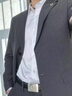 皮爾卡丹（pierre cardin）西裝套裝男商務(wù)職業(yè)正裝新郎結婚禮服男士休閑修身針織西服外套潮 中灰(西服+褲子) 2XL 曬單實(shí)拍圖
