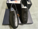 老人頭男士皮鞋商務(wù)英倫休閑鞋軟皮軟底透氣豆豆一腳蹬鞋子爸爸樂(lè )福男鞋 黑色-立體刺繡 40 (250mm) 曬單實(shí)拍圖