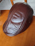 川玖田一牛皮帽鴨舌帽男士真皮秋冬戶(hù)外護耳工人帽前進(jìn)帽有大碼中老年保暖 紅棕色 L 中碼適合頭圍【55-56cm】 曬單實(shí)拍圖