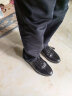 GNAI真皮休闲皮鞋男士商务内增高休闲鞋男运动鞋子男鞋中年老年爸爸鞋 黑色【真牛皮】免系带 弹力鞋口 39 码 (245mm) 实拍图