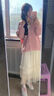 漫蔻依軟糯風(fēng)慵懶奶藍(lán)色毛衣外套女2025春季新款外穿寬松長袖針織開衫 粉色開衫 M 【90-105斤】 曬單實(shí)拍圖