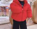 丽婴房童装儿童宝宝羽绒服厚款保暖外套男女童鹅绒多彩羽绒上衣冬 中国红 100CM/3岁 实拍图