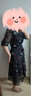Aosijie高端品牌女裝 碎花雪紡連衣裙女2022夏季新款短袖氣質(zhì)收腰顯瘦蕾絲v領(lǐng)印花中長款裙子 黑色短袖 M 曬單實拍圖