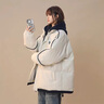 WHIM NASA羽絨棉服男女情侶款假兩件外套冬季新款寬松潮流學(xué)生棉衣加厚棉襖 杏色/深藍 L (140-150斤) 曬單實(shí)拍圖