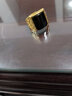 覓馨仿金戒指霸氣老板戒方形寶石男戒翡翠戒指男歐幣戒指開(kāi)口仿金 黑色 曬單實(shí)拍圖