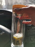 禾艾蘇（heisou） 雙層玻璃杯男女商務杯泡茶杯茶水分離杯便攜水杯車載水杯隨手杯 木紋色（350ml）+杯套 曬單實拍圖