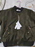 陸際（LUJI）香港潮牌棒球服飛行夾克衫女春秋新款簡(jiǎn)約寬松百搭短外套bf女裝 軍綠色 L 曬單實(shí)拍圖
