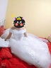法蒂雅新娘結(jié)婚主婚紗禮服2023新款白色一字雙肩大碼綁帶秋冬簡約森系 白色1.2米拖尾 M 曬單實拍圖