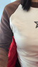 MO&Co.冬水漿星星美式撞色插肩袖長袖短款T恤MBC4TEE004 杏黃色-第1批 XS 155 曬單實(shí)拍圖