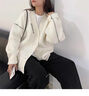 蘇彩尼毛衣外套女裝2023年秋冬季新款寬松慵懶風加厚針織開衫外套上衣服 白色 M 曬單實拍圖